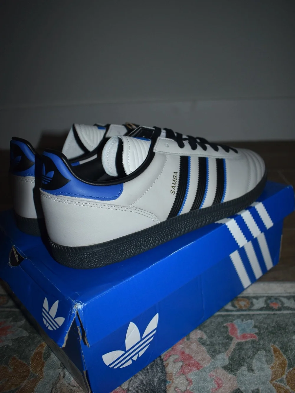 Adidas Samba JP Grey Black Blue Leather Sneakers Men’s 11.5 NWT